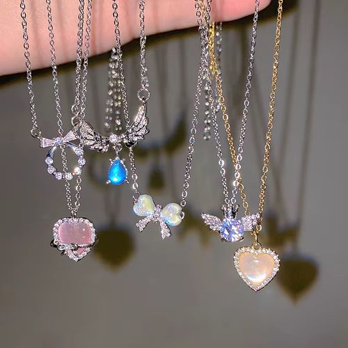 Trendy Geometric Pendant Necklace - Mood Tracker - Metal Accessory