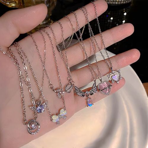 Trendy Geometric Pendant Necklace - Mood Tracker - Metal Accessory