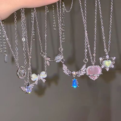 Trendy Geometric Pendant Necklace - Mood Tracker - Metal Accessory
