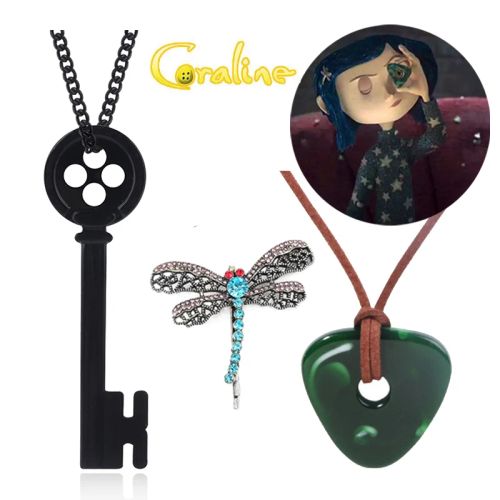 SONGCHANGJEWELRY Coraline Necklace with Green Stone - Trendy Gift