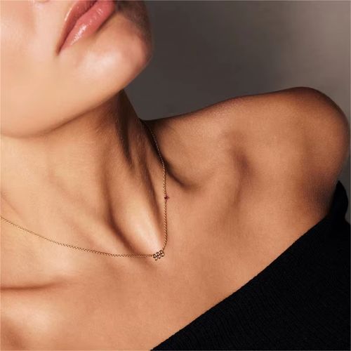 AOMU Trendy Stainless Steel Mood Tracker Pendant Necklace