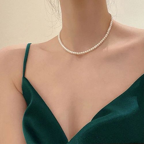 Elegant Imitation Pearl Choker Necklace - Trendy Fashion Jewellery