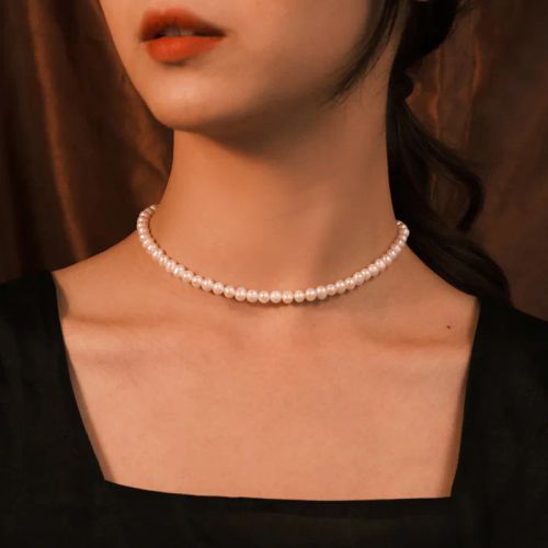 Elegant Imitation Pearl Choker Necklace - Trendy Fashion Jewellery