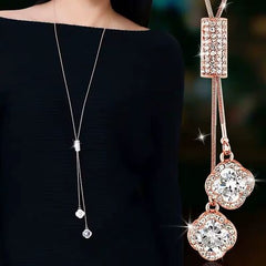 BYSPT Crystal Clover Leaf Necklace - Adjustable Necklace for Every Occasion