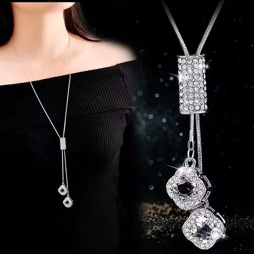 BYSPT Crystal Clover Leaf Necklace - Adjustable Necklace for Every Occasion