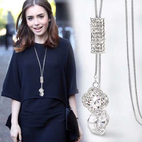 BYSPT Crystal Clover Leaf Necklace - Adjustable Necklace for Every Occasion