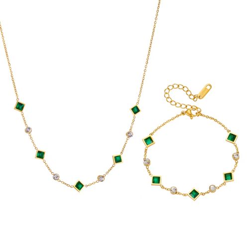 Xiyanike Geometric Fashion Jewellery Set - Trendy Necklace & Bracelet