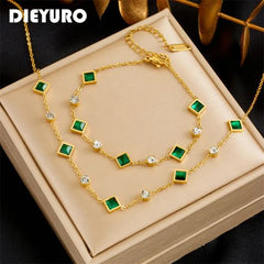 Xiyanike Geometric Fashion Jewellery Set - Trendy Necklace & Bracelet