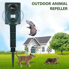 Ultrasonic Animal Repellent - Effective Pest Control for Yards & Gardens - Dark Green
