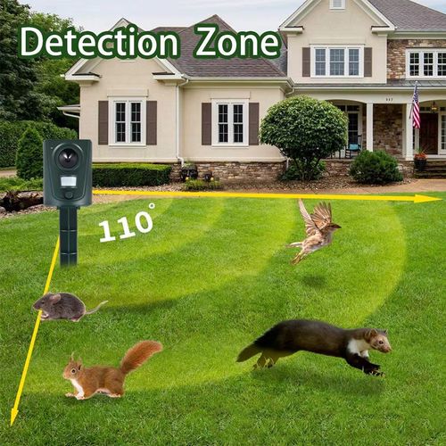 Ultrasonic Animal Repellent - Effective Pest Control for Yards & Gardens - Dark Green