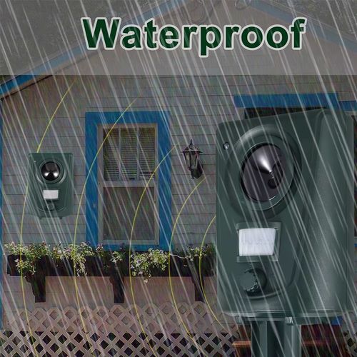 Ultrasonic Animal Repellent - Effective Pest Control for Yards & Gardens - Dark Green