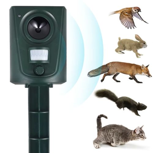 Ultrasonic Animal Repellent - Effective Pest Control for Yards & Gardens - Dark Green