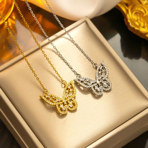 Personalised Butterfly Necklace - Classic White Stainless Steel Jewellery