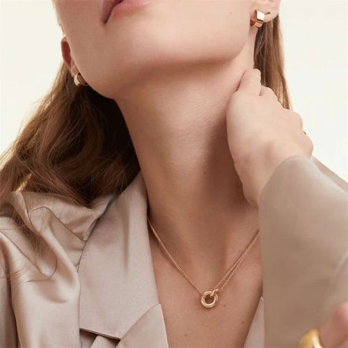 Lanjuzi Minimalist Round Pendant Necklace - Stylish Statement Jewellery