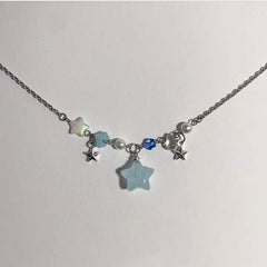 Kawaii Star Beaded Pendant Necklace - Trendy Fashion Accessory