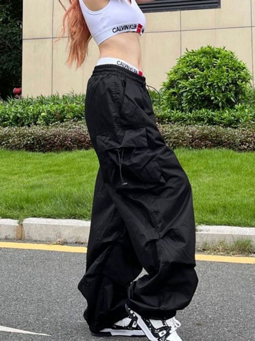 JEYONGZOO Oversized Cargo Trousers with Pockets for Trendy Streetwear