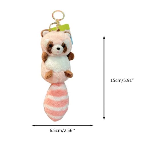 Angelady Cute Plush Raccoon Keychain - Lightweight & Durable Accessory