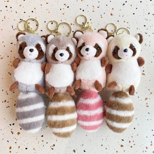 Angelady Cute Plush Raccoon Keychain - Lightweight & Durable Accessory