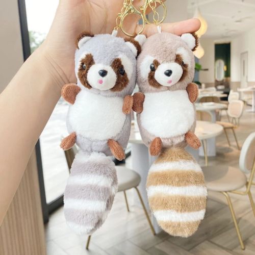 Angelady Cute Plush Raccoon Keychain - Lightweight & Durable Accessory