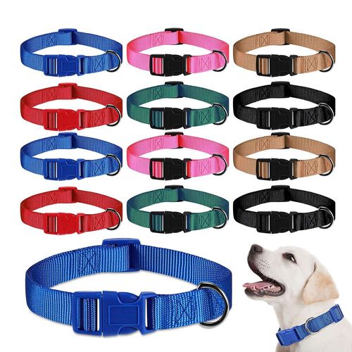 Hoopreety Adjustable Nylon Dog Collar for Safety and Training - Durable Pet Supply