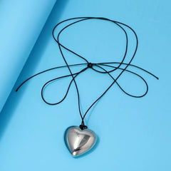 SONGCHANGJEWELRY Red Crystal Heart Pendant - Trendy Decoration Necklace