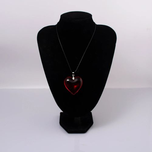 SONGCHANGJEWELRY Red Crystal Heart Pendant - Trendy Decoration Necklace