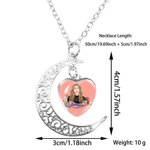 MSCHENGDORIS Trendy Moon Pendant Necklace for Party Style