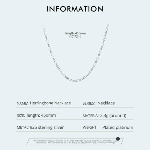 Bamoer Minimalist Herringbone Necklace - Stylish 925 Silver Chain - SCA028