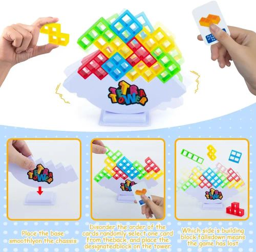 Balance Stacking Board Game - Fun Puzzle Building Blocks for All Ages