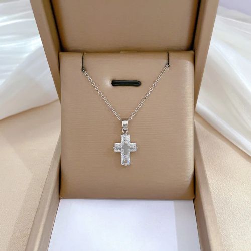 Classic Stainless Steel Cross Necklace - Personalised Fashion Statement - 45cm / X1498