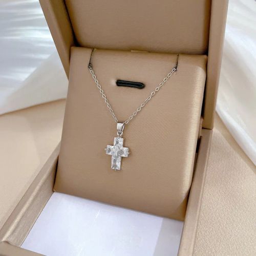 Classic Stainless Steel Cross Necklace - Personalised Fashion Statement - 45cm / X1498