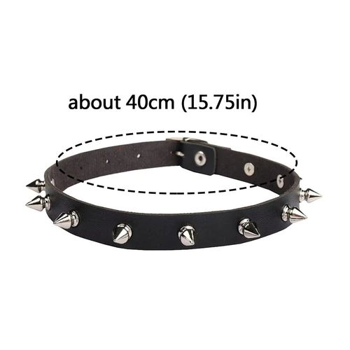 Punk Choker Necklace - Festive Style - Durable PU Accessory - Black Zinc Plated
