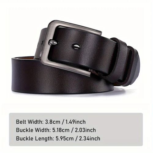 Genuine Leather Casual Plus Size Belts - Durable Alloy Pin Buckle Straps