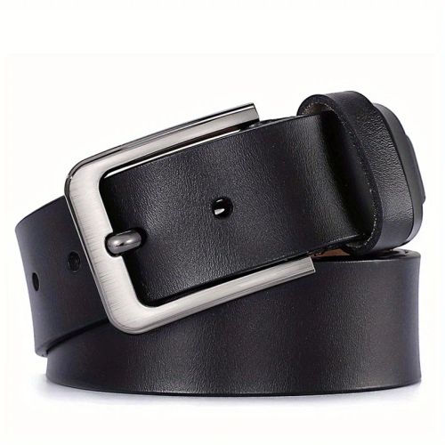 Genuine Leather Casual Plus Size Belts - Durable Alloy Pin Buckle Straps