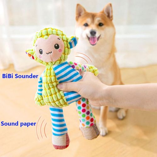 Ishiline Interactive Squeaky Dog Toy - Plush Bite-Resistant Comfort