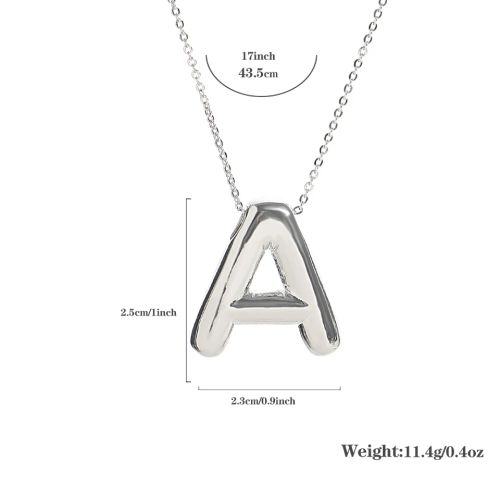 Custom Silver Balloon Letter Necklace - Stylish Personalised Pendant