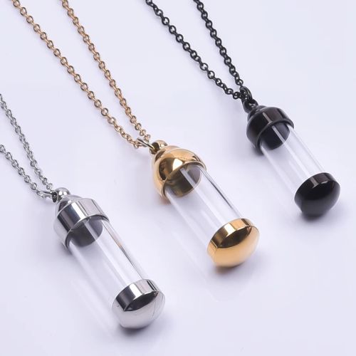 Geometric Pendant Necklace - Stylish Stainless Steel Chain Accessory