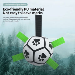 Interactive Dog Toy Football - Bite-Resistant Training Ball for Dogs - Black White / 12.5cm
