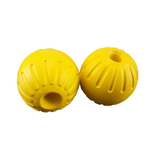 Indestructible Yellow Rubber Ball - Durable Interactive Dog Toy