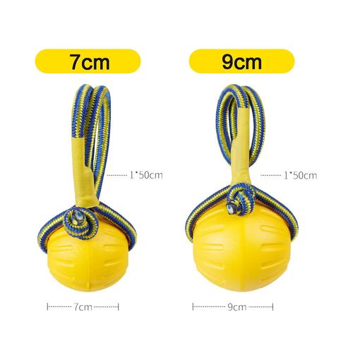 Indestructible Yellow Rubber Ball - Durable Interactive Dog Toy