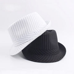 Golexury Striped Casual Fedora Hat for Sunshade & Party Wear