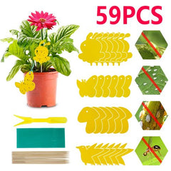Yellow Sticky Fly Trap for Effective Pest Control - 6 Decorative Boards - yellow