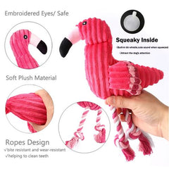 Plush Flamingo Dog Toy - Squeaky Fun - Chew & Play Solution - Flamingo