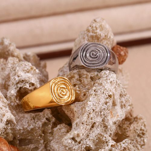 MamacitaSlay Unique Fingerprint Swirl Rings - Waterproof Stainless Steel Jewelry