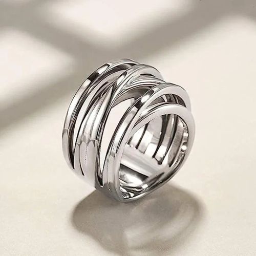 CAOSHI Geometric Brass Wedding Bands - Trendy Fashion Rings