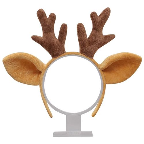 Festive Deer Antler Headband - Comfortable Plush Costume Accessory - Yellow