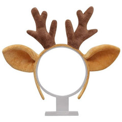 Festive Deer Antler Headband - Comfortable Plush Costume Accessory - Yellow