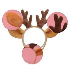 Festive Deer Antler Headband - Comfortable Plush Costume Accessory - Yellow