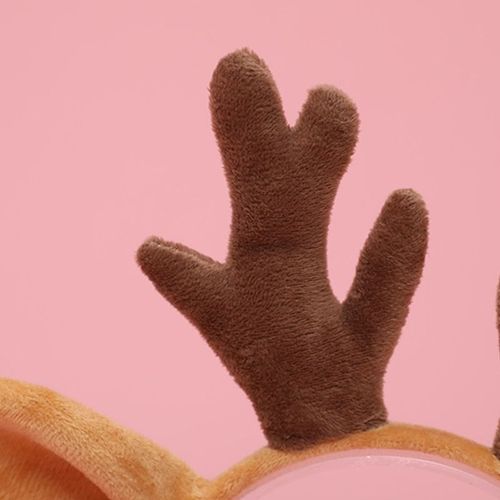 Festive Deer Antler Headband - Comfortable Plush Costume Accessory - Yellow