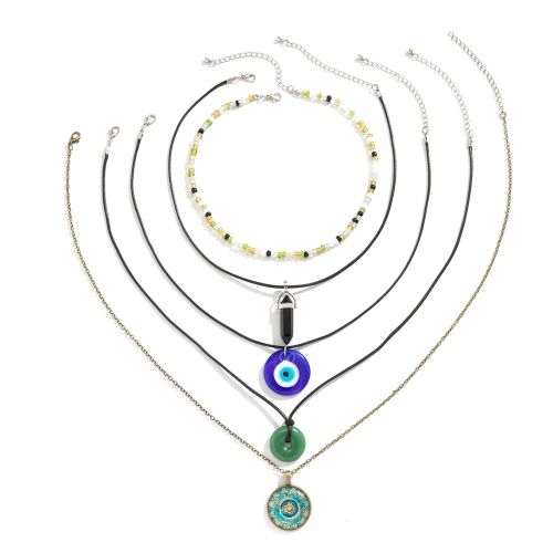 Ingemark Vintage Geometric Mood Tracker Snake Chain Necklace